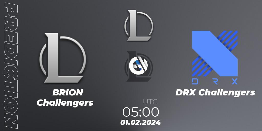 BRION Challengers vs DRX Challengers: Match Prediction. 01.02.24, LoL, LCK Challengers League 2024 Spring - Group Stage