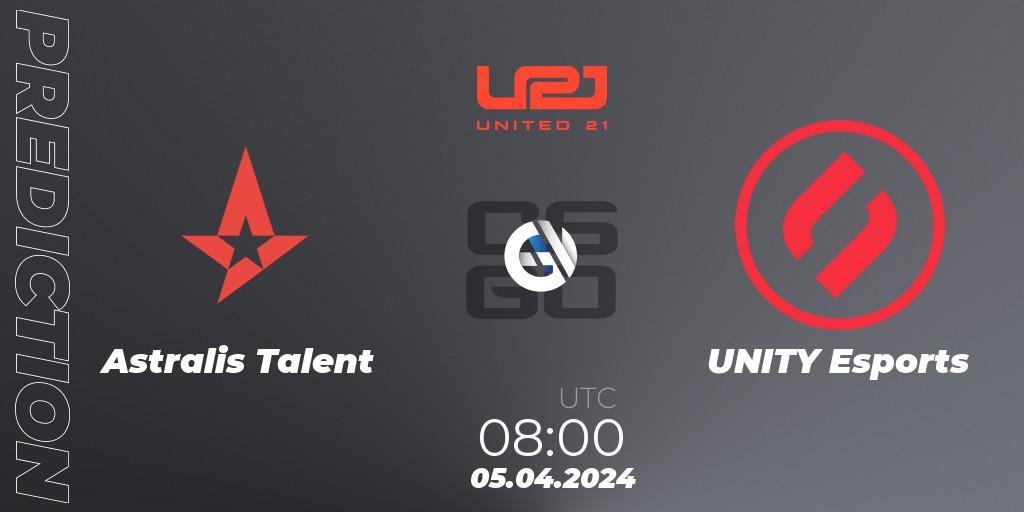 Astralis Talent vs UNITY Esports: Match Prediction. 05.04.24, CS2 (CS:GO), United21 Season 14