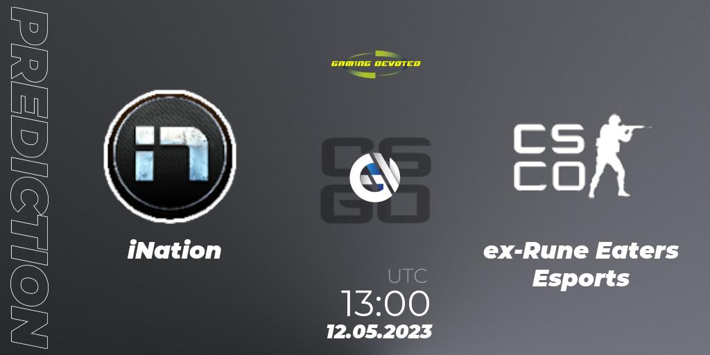 iNation vs ex-Rune Eaters Esports: Match Prediction. 12.05.2023 at 13:00, Counter-Strike (CS2), Gaming Devoted Become The Best: Series #1