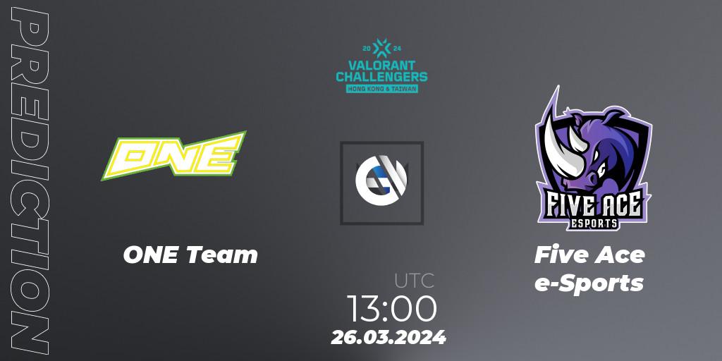 ONE Team vs Five Ace e-Sports: Match Prediction. 26.03.24, VALORANT, VALORANT Challengers Hong Kong and Taiwan 2024: Split 1