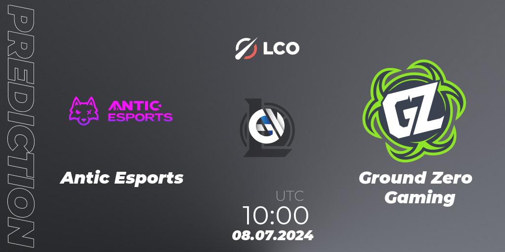 Antic Esports vs Ground Zero Gaming: Match Prediction. 08.07.2024 at 10:00, LoL, LCO Split 2 2024 - Group Stage