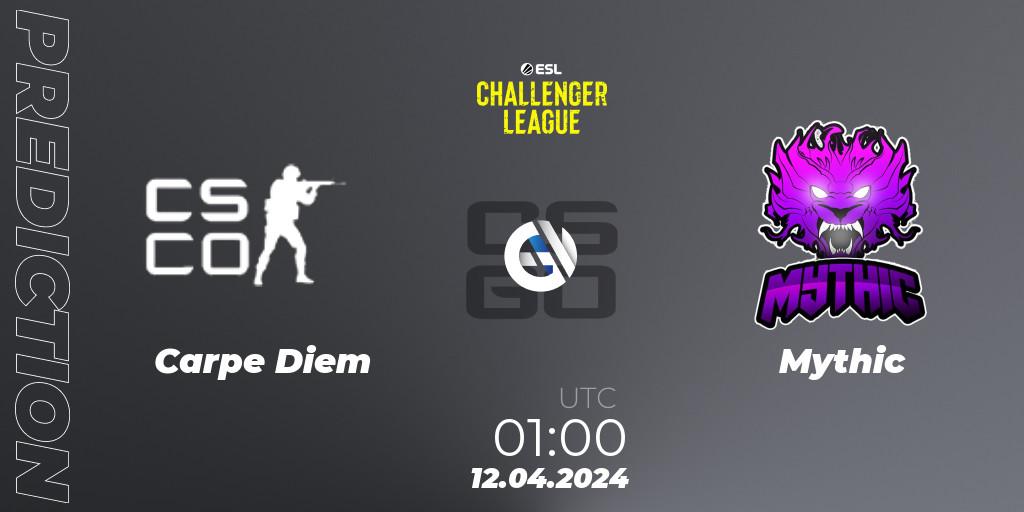 Carpe Diem vs Mythic: Match Prediction. 12.04.24, CS2 (CS:GO), ESL Challenger League Season 47: North America