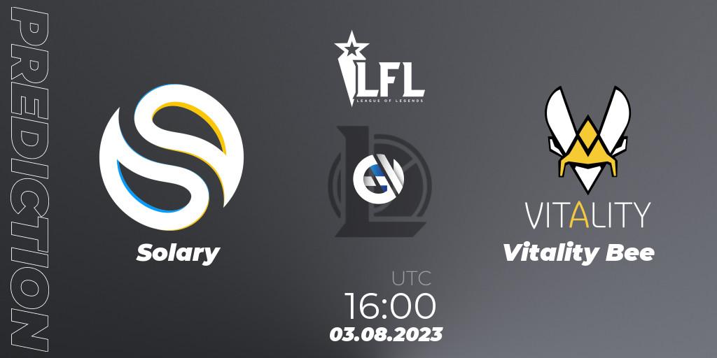 Solary vs Vitality Bee: Match Prediction. 03.08.2023 at 16:00, LoL, LFL Summer 2023 - Playoffs