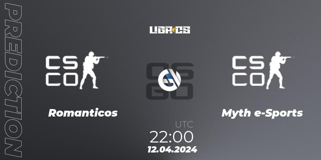 Romanticos vs Myth e-Sports: Match Prediction. 12.04.2024 at 22:00, Counter-Strike (CS2), LIGA CS: Summer 2024