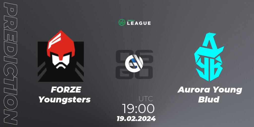 FORZE Youngsters vs Aurora Young Blud: Match Prediction. 19.02.2024 at 19:00, Counter-Strike (CS2), ESEA Season 48: Advanced Division - Europe