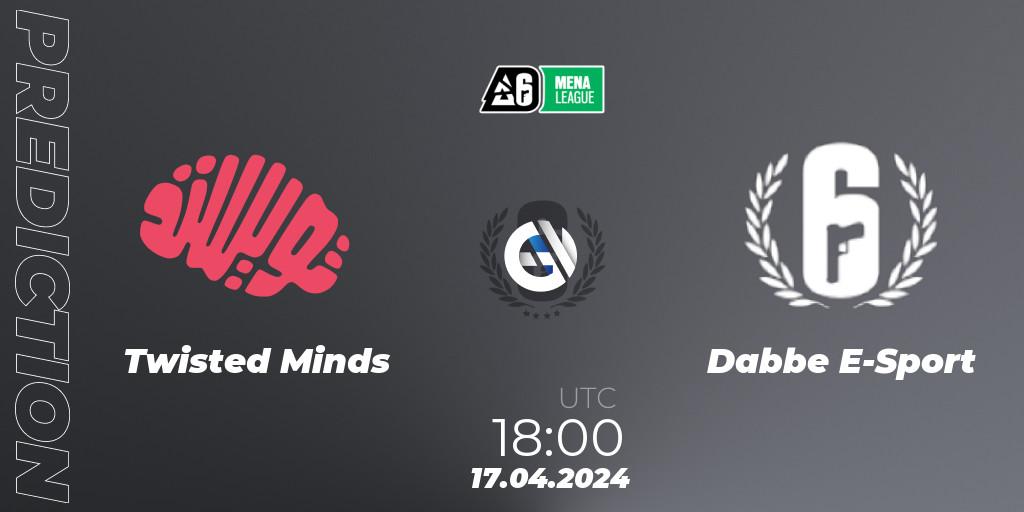 Twisted Minds vs Dabbe E-Sport: Match Prediction. 17.04.2024 at 18:00, Rainbow Six, MENA League 2024 - Stage 1