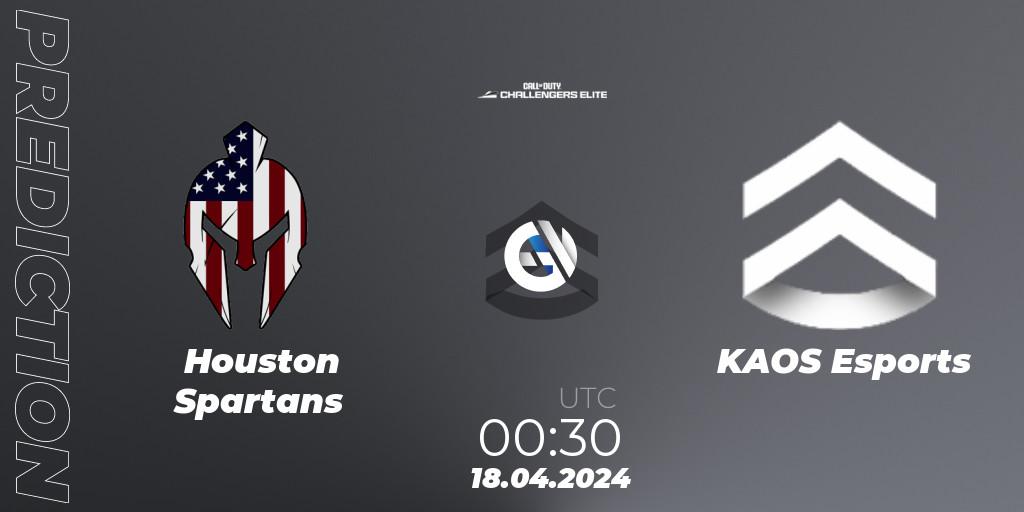 Houston Spartans vs KAOS Esports: Match Prediction. 17.04.2024 at 23:30, Call of Duty, Call of Duty Challengers 2024 - Elite 2: NA