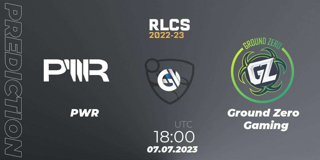 PWR vs Ground Zero Gaming: Match Prediction. 07.07.2023 at 17:45, Rocket League, RLCS 2022-23 Spring Major