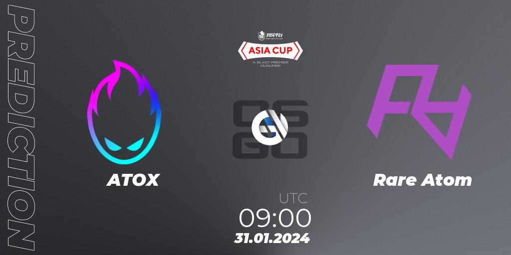 ATOX vs Rare Atom: Match Prediction. 31.01.24, CS2 (CS:GO), 5E Arena Asia Cup Spring 2024 - BLAST Premier Qualifier