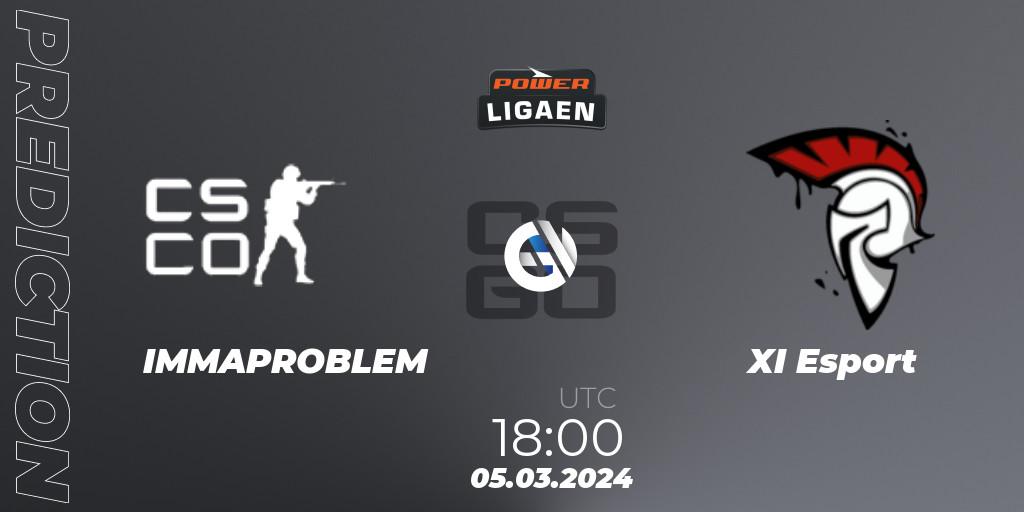 IMMAPROBLEM vs XI Esport: Match Prediction. 05.03.2024 at 18:00, Counter-Strike (CS2), Dust2.dk Ligaen Season 25