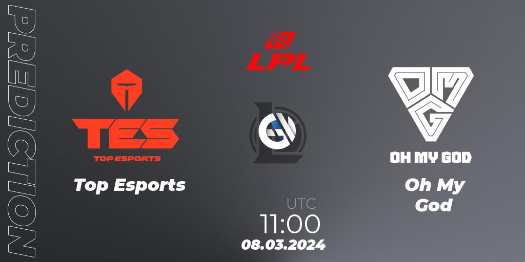 Top Esports vs Oh My God: Match Prediction. 08.03.24, LoL, LPL Spring 2024 - Group Stage