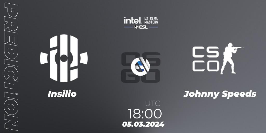 Insilio vs Johnny Speeds: Match Prediction. 05.03.24, CS2 (CS:GO), Intel Extreme Masters Dallas 2024: European Open Qualifier #2
