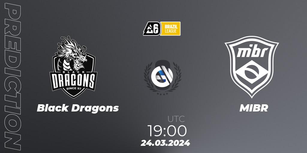 Black Dragons vs MIBR: Match Prediction. 24.03.2024 at 19:00, Rainbow Six, Brazil League 2024 - Stage 1