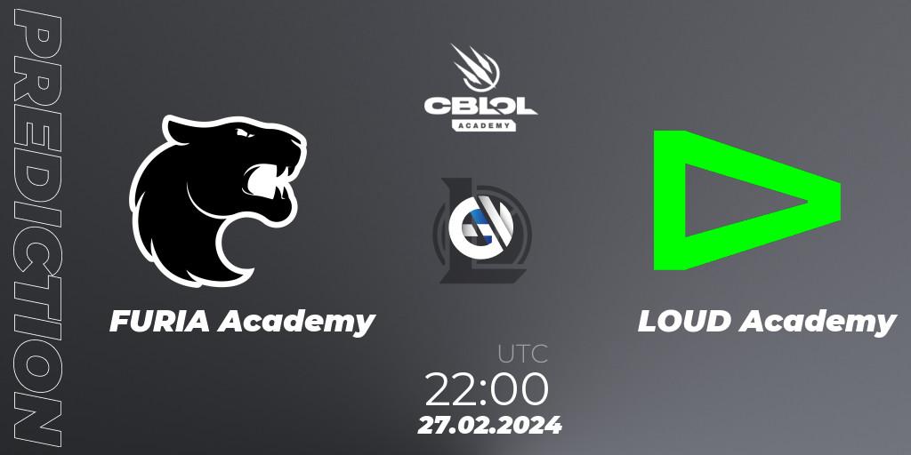 FURIA Academy vs LOUD Academy: Match Prediction. 27.02.24, LoL, CBLOL Academy Split 1 2024