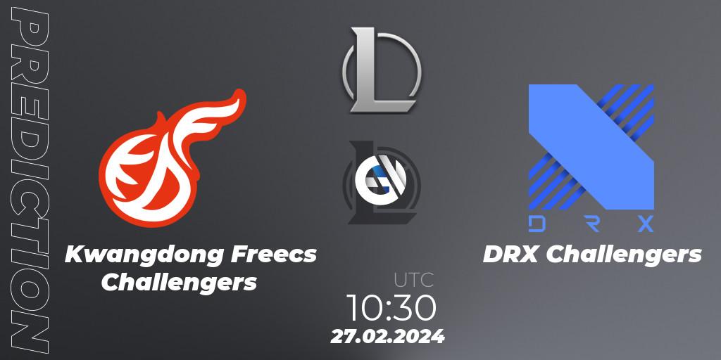 Kwangdong Freecs Challengers vs DRX Challengers: Match Prediction. 27.02.24, LoL, LCK Challengers League 2024 Spring - Group Stage
