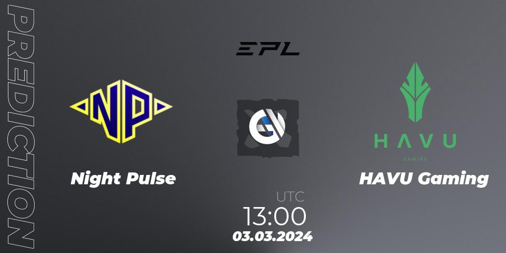 Night Pulse vs HAVU Gaming: Match Prediction. 03.03.2024 at 13:00, Dota 2, European Pro League Season 17: Division 2