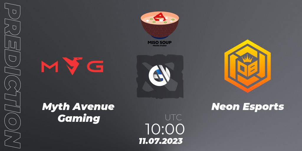 Myth Avenue Gaming vs Neon Esports: Match Prediction. 11.07.23, Dota 2, Moon Studio Miso Soup