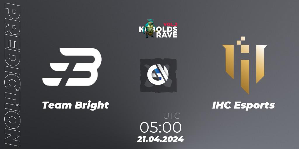 Team Bright vs IHC Esports: Match Prediction. 21.04.24, Dota 2, Cringe Station Kobolds Rave 2