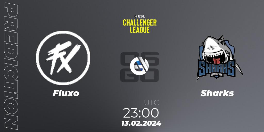 Fluxo vs Sharks: Match Prediction. 15.02.2024 at 17:00, Counter-Strike (CS2), ESL Challenger League Season 47: South America