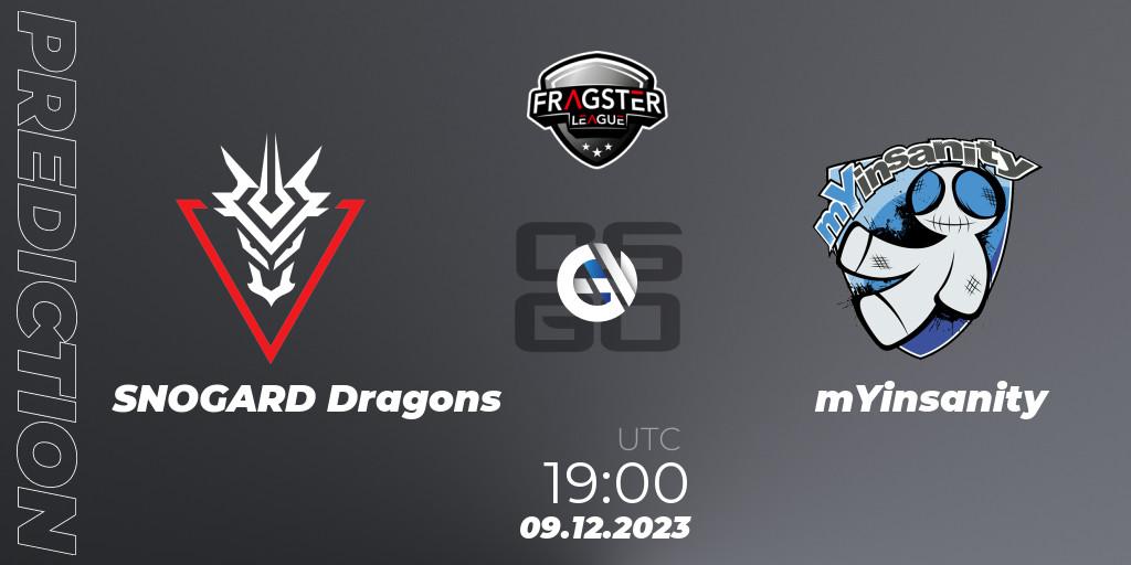 SNOGARD Dragons vs mYinsanity: Match Prediction. 09.12.2023 at 19:00, Counter-Strike (CS2), Fragster League Showdown Winter 2023