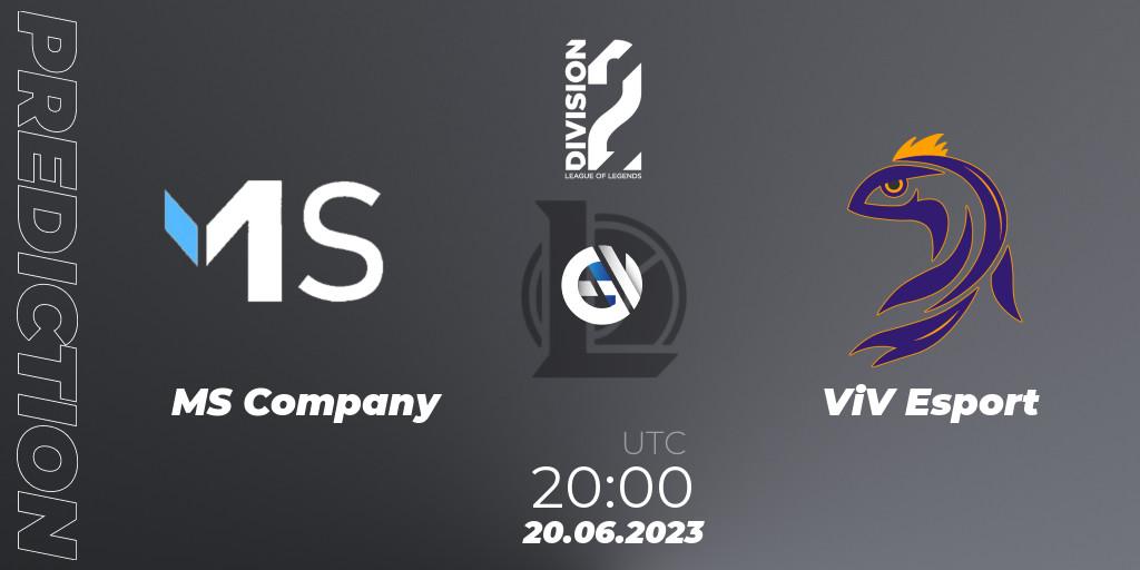 MS Company vs ViV Esport: Match Prediction. 20.06.2023 at 20:00, LoL, LFL Division 2 Summer 2023 - Group Stage