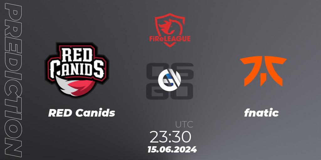 RED Canids vs fnatic: Match Prediction. 15.06.2024 at 23:30, Counter-Strike (CS2), FiReLEAGUE 2023 Global Finals