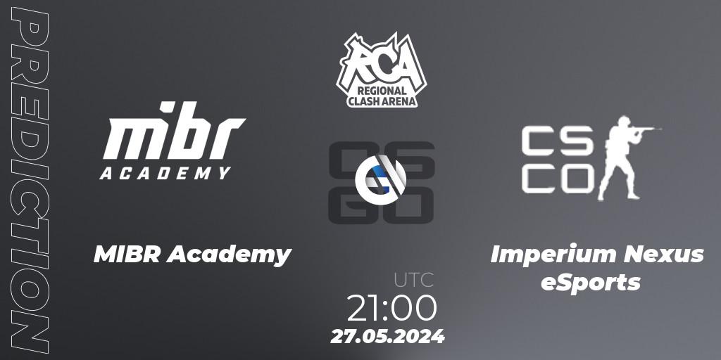 MIBR Academy vs Imperium Nexus eSports: Match Prediction. 27.05.2024 at 21:00, Counter-Strike (CS2), Regional Clash Arena South America: Closed Qualifier
