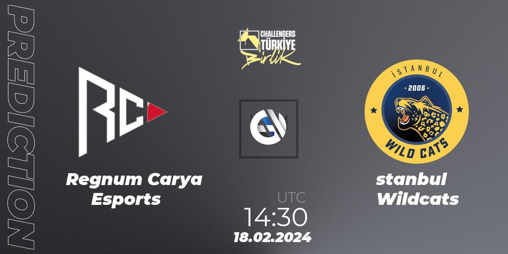 Regnum Carya Esports vs İstanbul Wildcats: Match Prediction. 18.02.24, VALORANT, VALORANT Challengers 2024 Turkey: Birlik Split 1