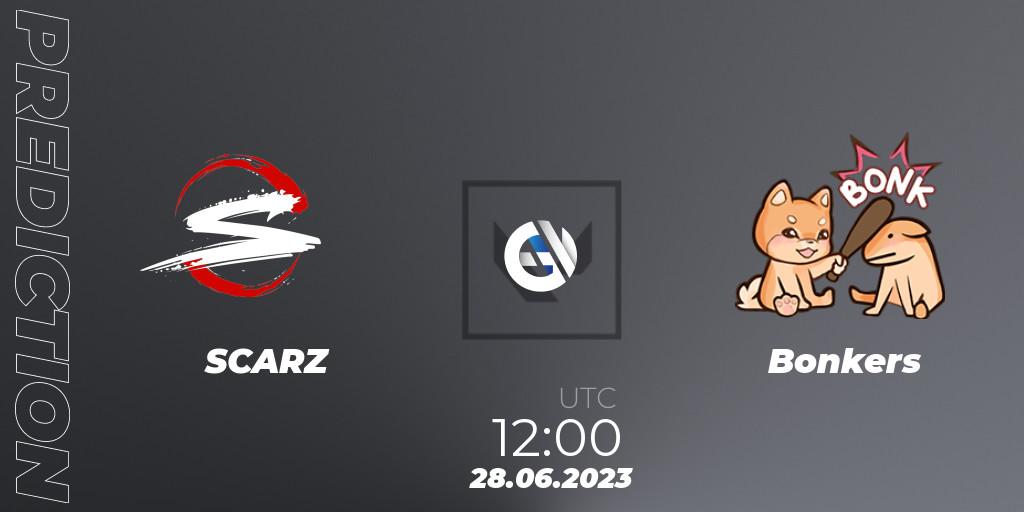 SCARZ vs Bonkers: Match Prediction. 28.06.2023 at 18:10, VALORANT, VALORANT Challengers Ascension 2023: Pacific - Group Stage
