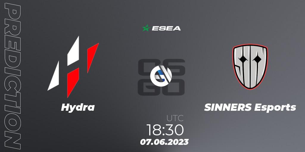 Hydra vs SINNERS Esports: Match Prediction. 07.06.23, CS2 (CS:GO), ESEA Advanced Season 45 Europe