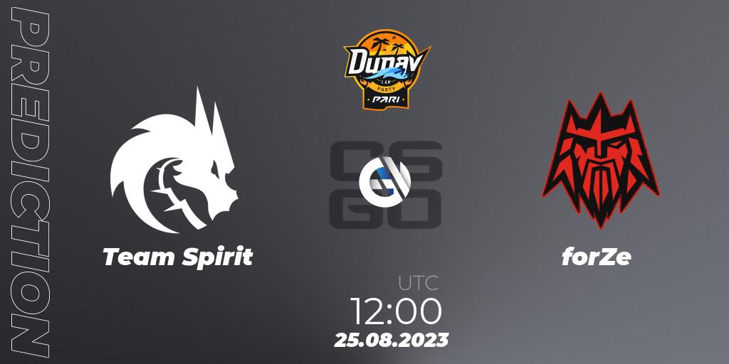 Team Spirit vs forZe: Match Prediction. 25.08.2023 at 12:00, Counter-Strike (CS2), PARI Dunav Party 2023
