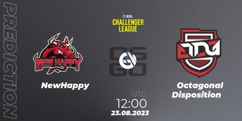 NewHappy vs Octagonal Disposition: Match Prediction. 24.08.23, CS2 (CS:GO), ESL Challenger League Season 46: Asia-Pacific