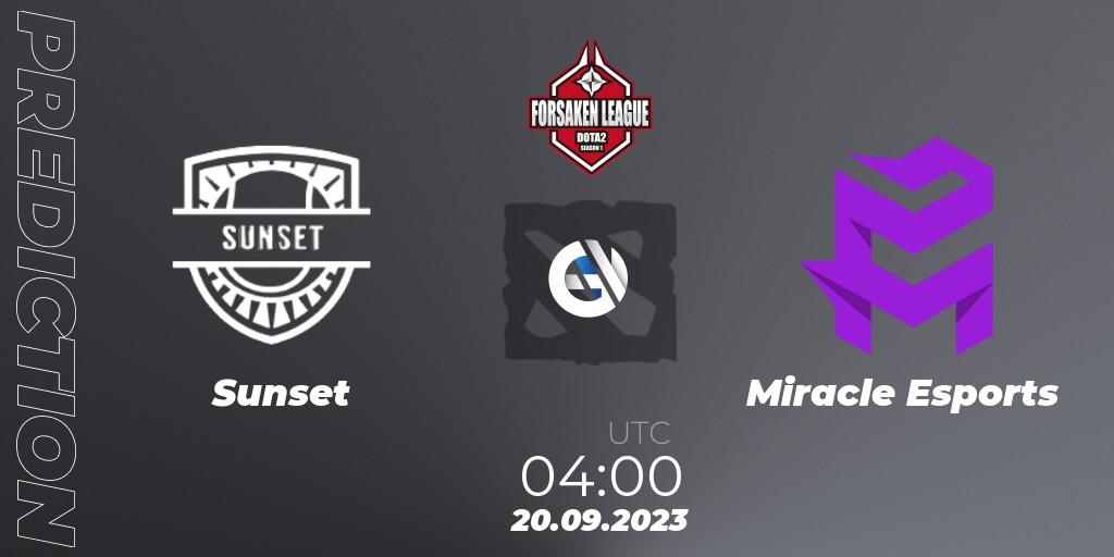 Sunset vs Miracle Esports: Match Prediction. 22.09.2023 at 04:18, Dota 2, Forsaken League