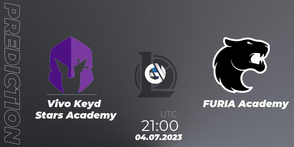 Vivo Keyd Stars Academy vs FURIA Academy: Match Prediction. 04.07.2023 at 21:00, LoL, CBLOL Academy Split 2 2023 - Group Stage