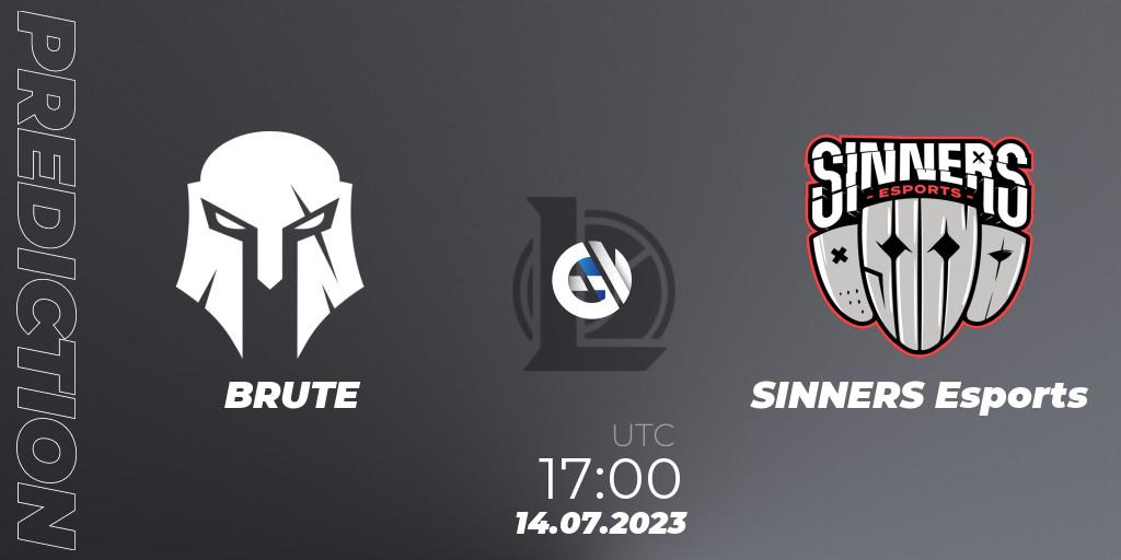 BRUTE vs SINNERS Esports: Match Prediction. 20.06.2023 at 17:00, LoL, Hitpoint Masters Summer 2023 - Group Stage