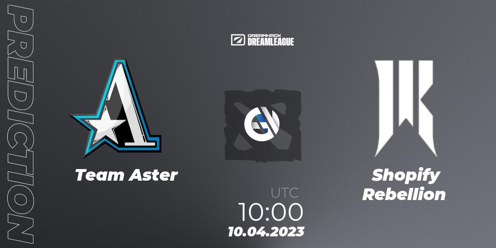 Team Aster vs Shopify Rebellion: Match Prediction. 10.04.23, Dota 2, DreamLeague Season 19 - Group Stage 1