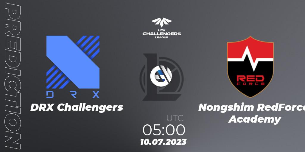 DRX Challengers vs Nongshim RedForce Academy: Match Prediction. 10.07.23, LoL, LCK Challengers League 2023 Summer - Group Stage