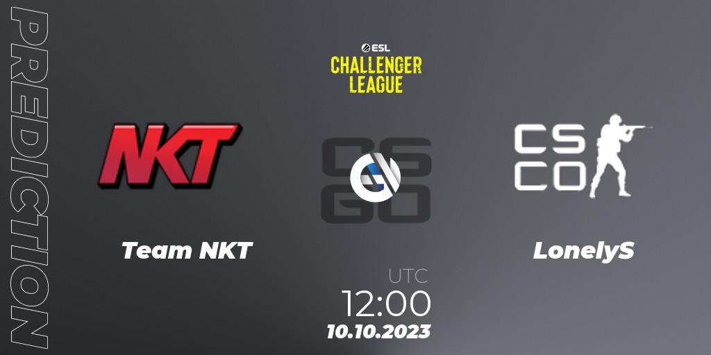 Team NKT vs LonelyS: Match Prediction. 10.10.23, CS2 (CS:GO), ESL Challenger League Season 46: Asia-Pacific