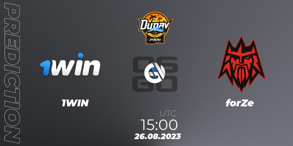 1WIN vs forZe: Match Prediction. 26.08.2023 at 15:00, Counter-Strike (CS2), PARI Dunav Party 2023