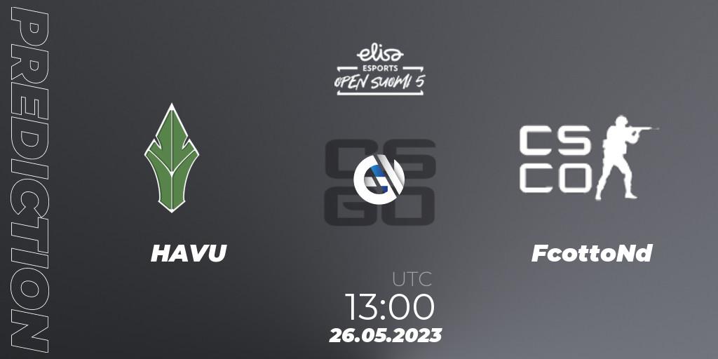 HAVU vs FcottoNd: Match Prediction. 26.05.2023 at 13:00, Counter-Strike (CS2), Elisa Open Suomi Season 5