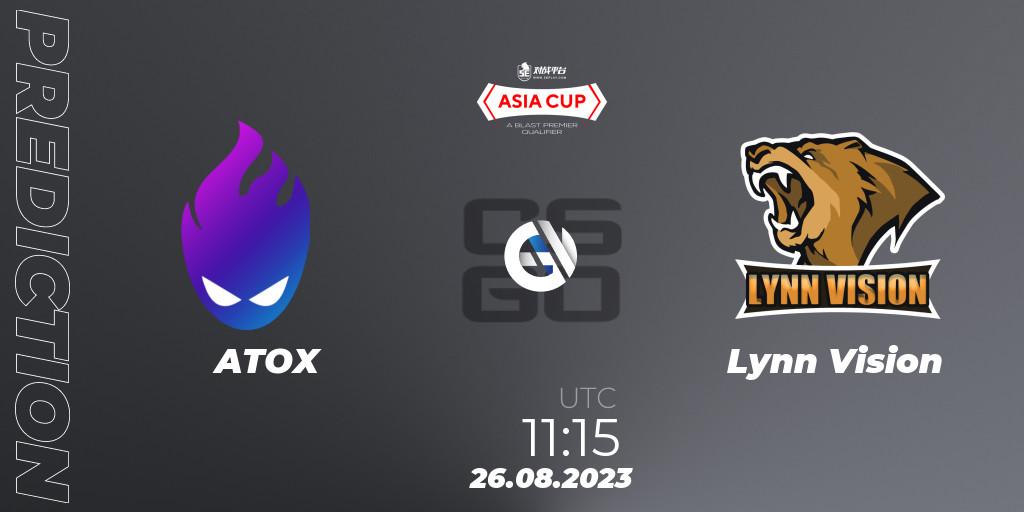 ATOX vs Lynn Vision: Match Prediction. 26.08.23, CS2 (CS:GO), 5E Arena Asia Cup Fall 2023