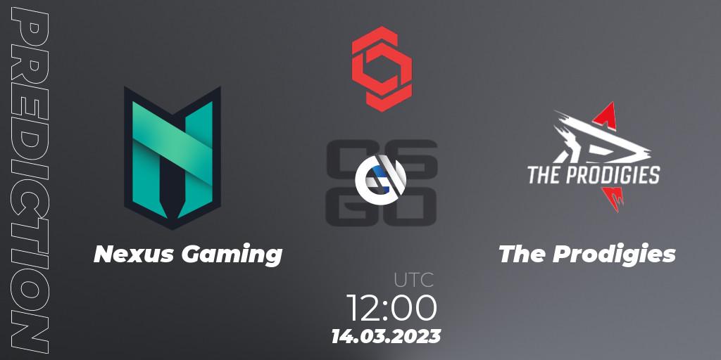 Nexus Gaming vs The Prodigies: Match Prediction. 14.03.2023 at 12:10, Counter-Strike (CS2), CCT Central Europe Series 5 Closed Qualifier