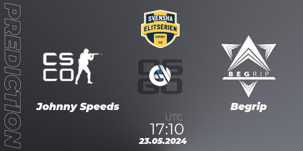 Johnny Speeds vs Begrip: Match Prediction. 23.05.2024 at 17:10, Counter-Strike (CS2), Svenska Elitserien Spring 2024