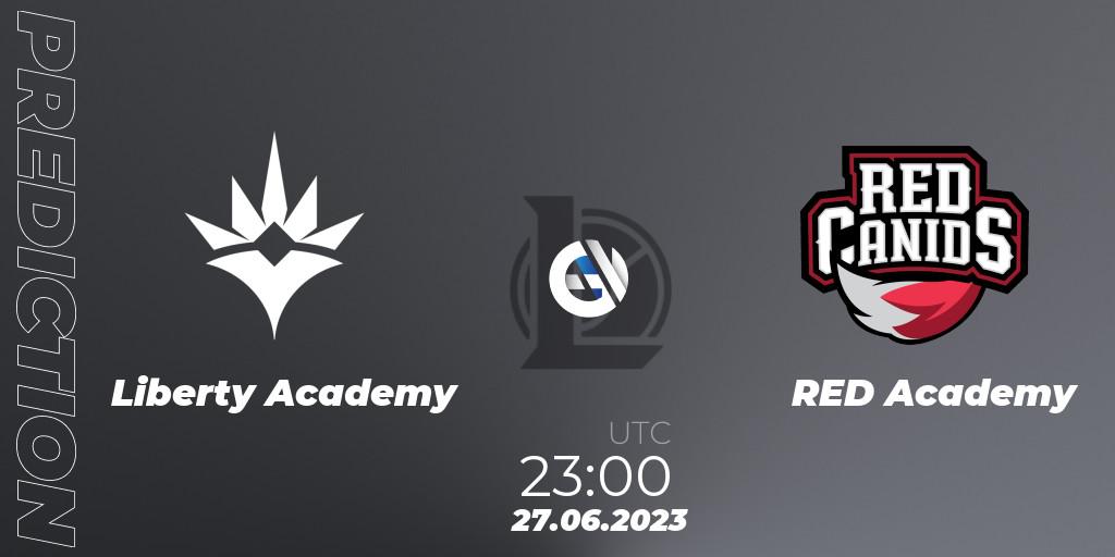 Liberty Academy vs RED Academy: Match Prediction. 27.06.2023 at 23:00, LoL, CBLOL Academy Split 2 2023 - Group Stage
