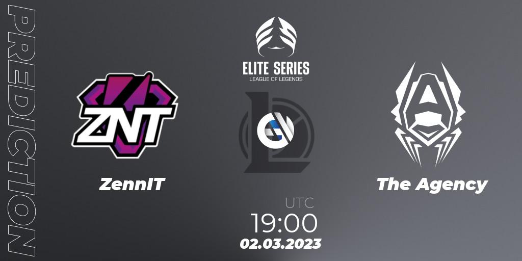 ZennIT vs The Agency: Match Prediction. 02.03.2023 at 19:00, LoL, Elite Series Spring 2023 - Group Stage