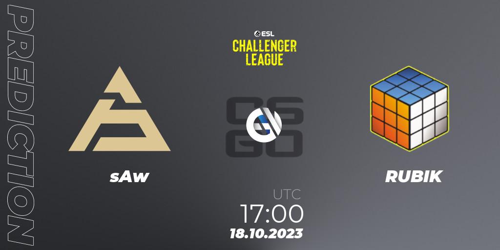 sAw vs RUBIK: Match Prediction. 18.10.23, CS2 (CS:GO), ESL Challenger League Season 46: Europe