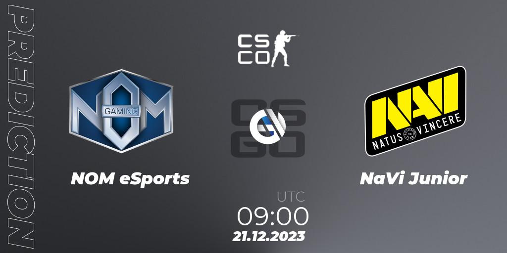 NOM eSports vs NaVi Junior: Match Prediction. 21.12.2023 at 09:00, Counter-Strike (CS2), European Pro League Season 13: Division 2