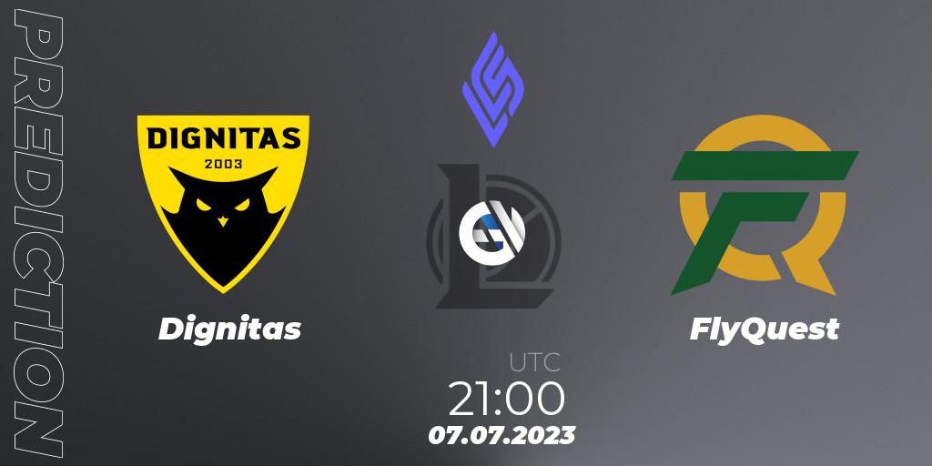 Dignitas vs FlyQuest: Match Prediction. 07.07.23, LoL, LCS Summer 2023 - Group Stage