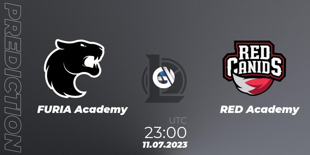 FURIA Academy vs RED Academy: Match Prediction. 11.07.23, LoL, CBLOL Academy Split 2 2023 - Group Stage