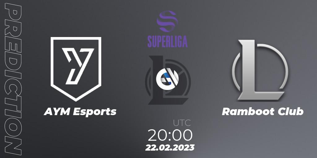 AYM Esports vs Ramboot Club: Match Prediction. 22.02.2023 at 20:00, LoL, LVP Superliga 2nd Division Spring 2023 - Group Stage